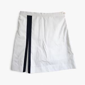 Ralph Lauren Golf Trophy Club White Cotton A-Line Golf Skort Side Stripe 4 Tenni